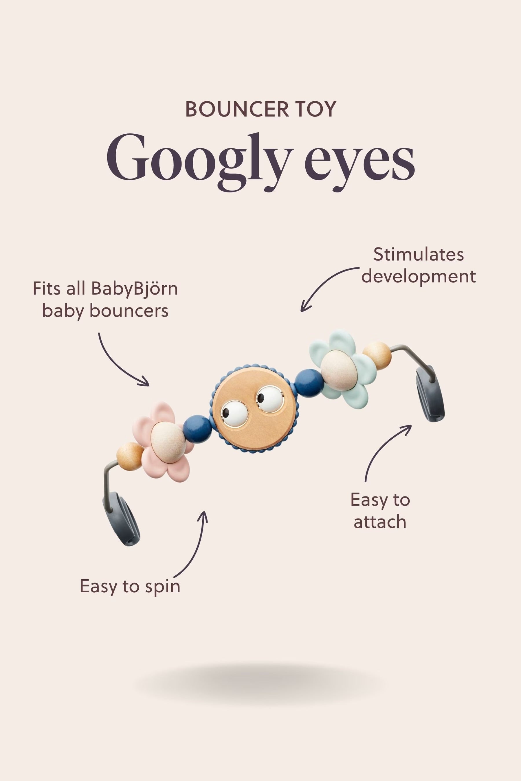 Image of Baby Bjorn Toy for Bouncer – Googly eyes